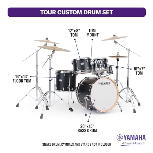 Yamaha Tour Custom Maple 4pc Standard Shell Pack, Chocolate Satin