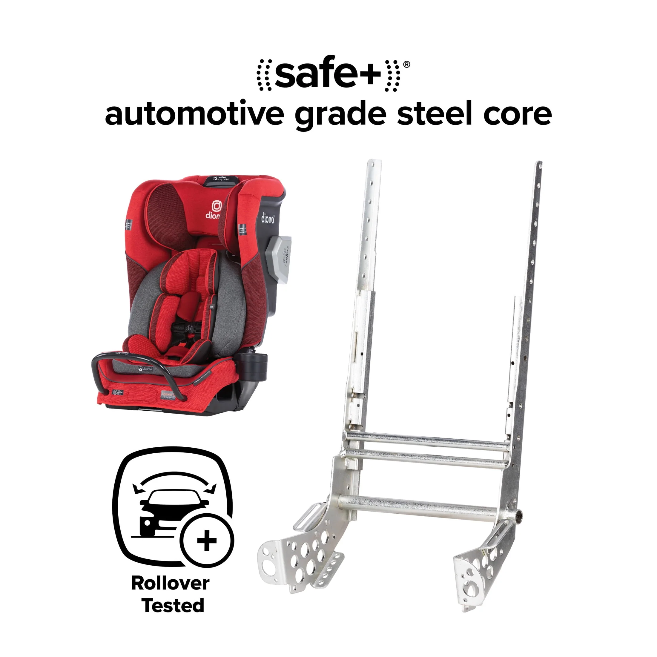Diono Radian 3QXT SafePlus All-in-One Convertible Car Seat, Slim Fit 3 Across, Red