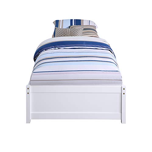 SOFTSEA Twin Size Platform Bed with Storage Drawers, Wooden Platform Bed Frame with 2 Drawers, Storage Platform Bed with Headboard