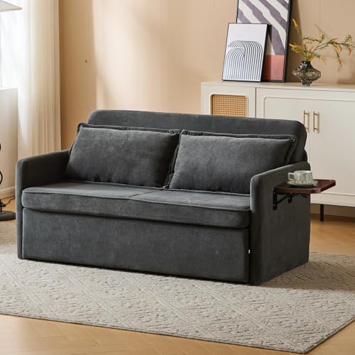 FLEXISPOT XCT4 Convertible Sofa Bed, 3-in-1 Loveseat Sofa Couch with Adjustable Backrest, Pull Out Couch with 2 Pillows & 2 Side Pockets