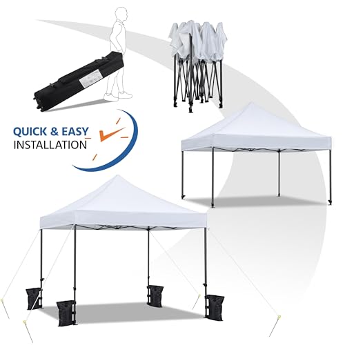 Yaheetech Heavy Duty Pop Up Canopy Tent, 10x20 Commercial Instant Shelter Tent for Wedding, Parties, Adjustable Outdoor Canopy with Wheeled Carry Bag