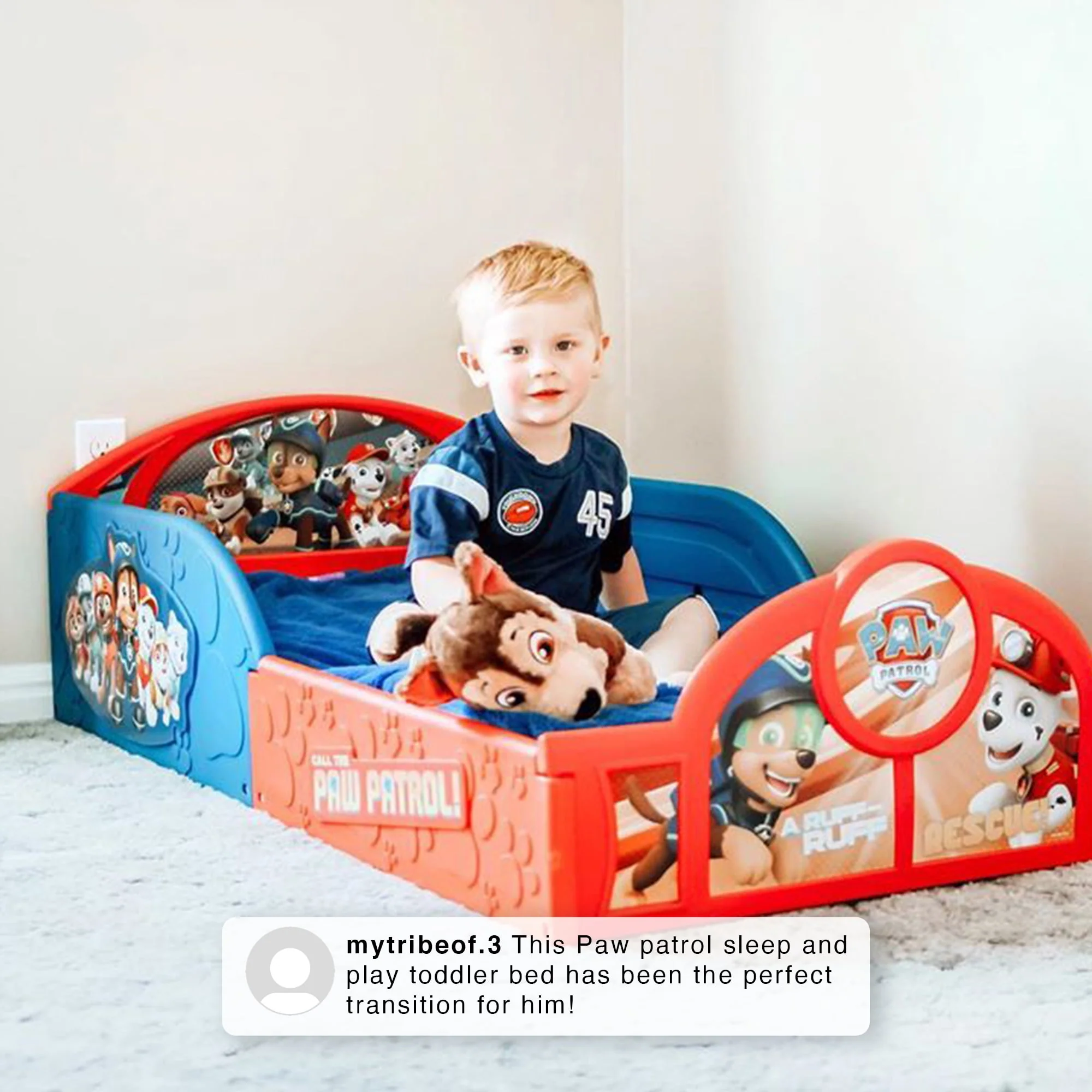 Nick Jr. PAW Patrol Plastic Sleep and Play Toddler Bed by Delta Children
