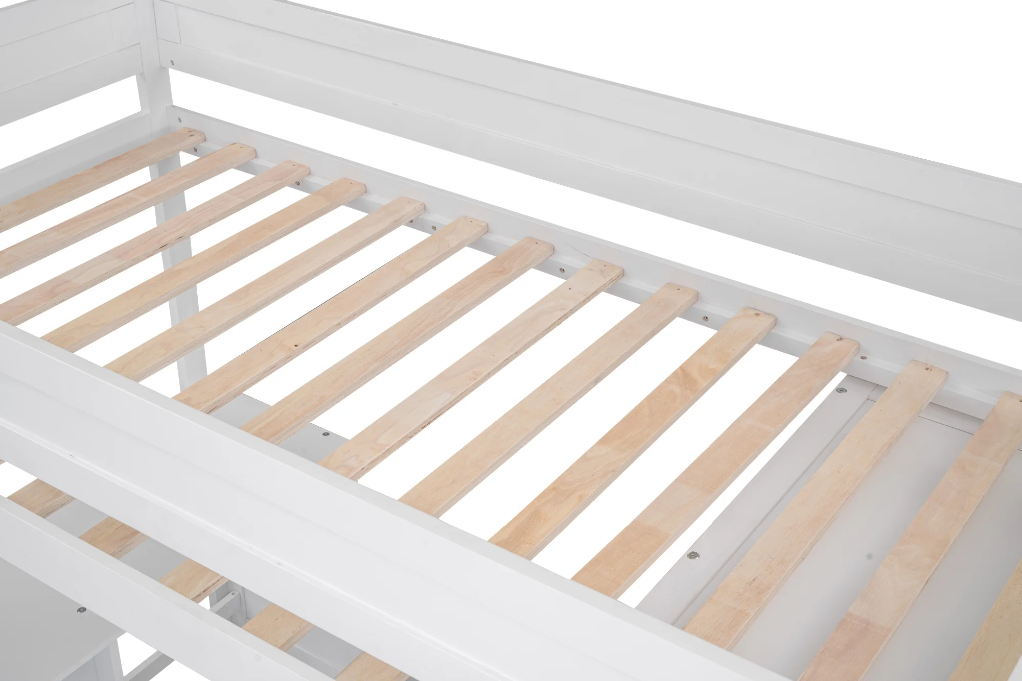 Twin Wood Loft Bed with Wardrobes and 2-Drawer Desk with Cabinet, Loft Twin Bed with Desk for Teenagers, Multiple Functions Bed