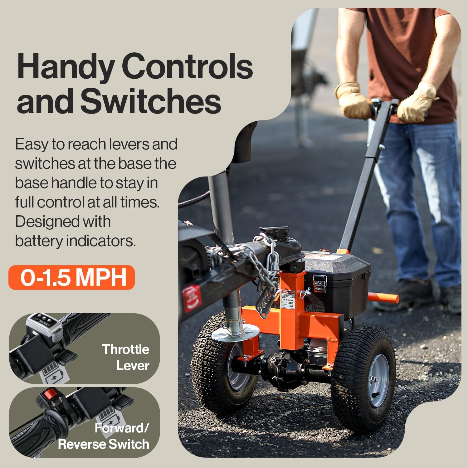SuperHandy Trailer Dolly Electric Power 2800LBS Max Trailer Weight, 450LBS Max Tongue Weight