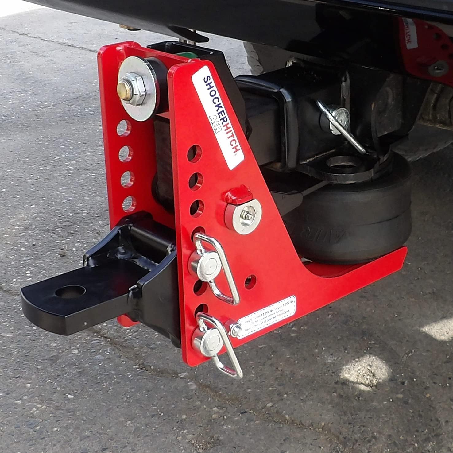Shocker Air Hitch with Drawbar Ball Mount, Fits 2" Hitch - 12,000 lbs