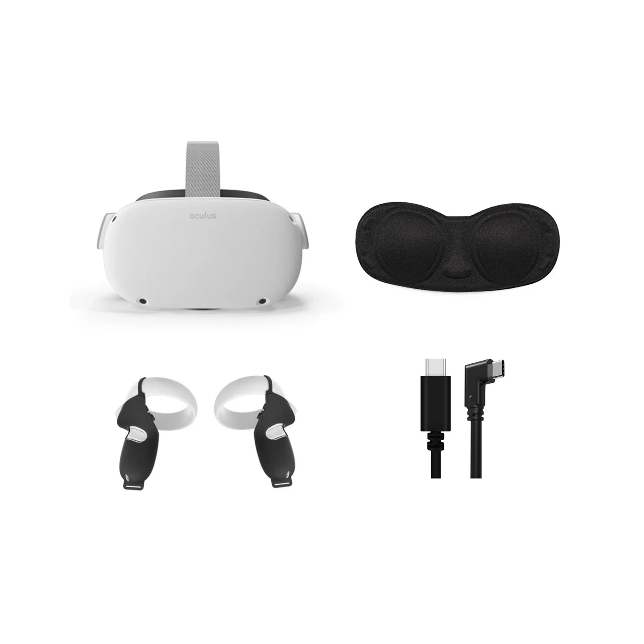 2021 Meta Oculus Quest 2 All-In-One VR Headset 128GB, Touch Controllers, 1832x1920 up to 90 Hz Refresh Rate LCD, 3D Audio, Mytrix Link Cable (3M)
