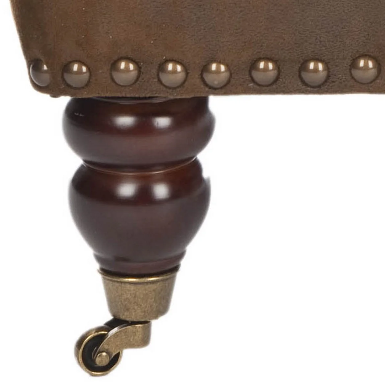 SAFAVIEH Colin Industrial Tufted Club Chair with Casters, Antique Brown
