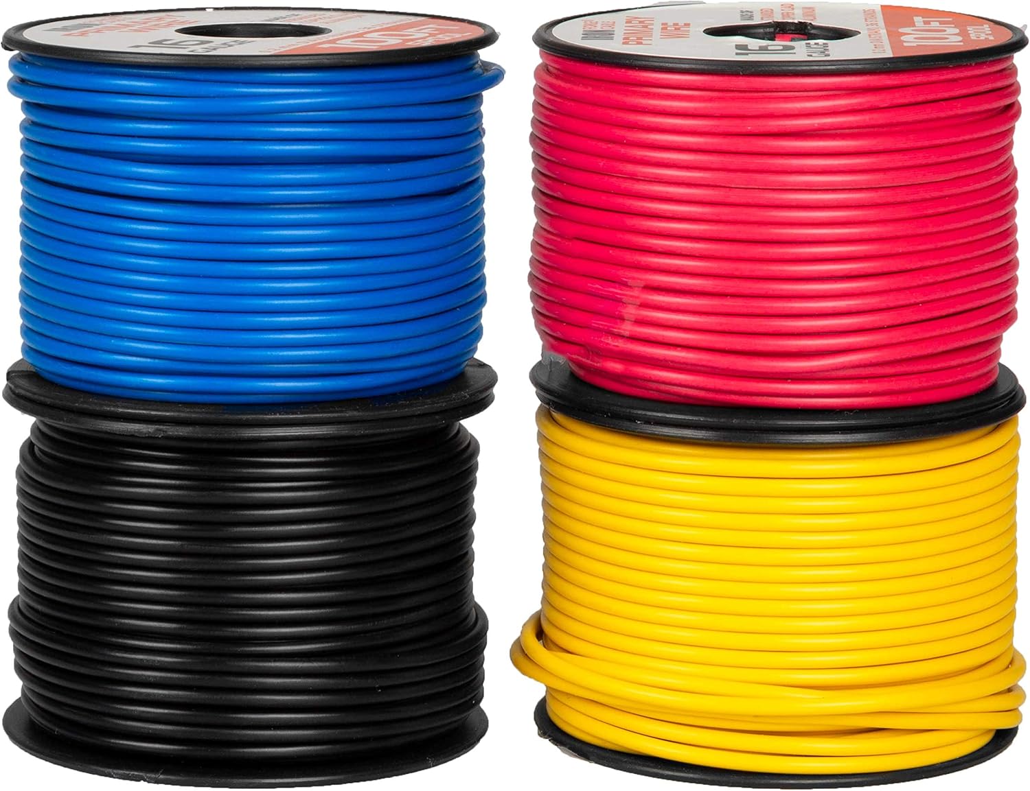 14 Gauge Primary Automotive Wire - 10 Roll Assortment Pack - 100 Ft of Copper Clad Aluminum Wire per Roll Pack of 2