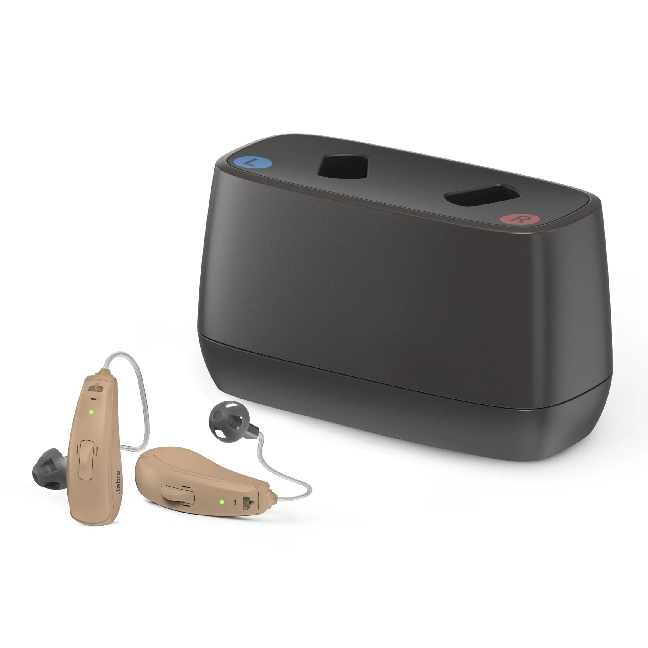 Jabra Enhance Select 50R Rechargeable, Behind-the-Ear Hearing Aids with Remote Professional Care and Bluetooth Streaming, Gray