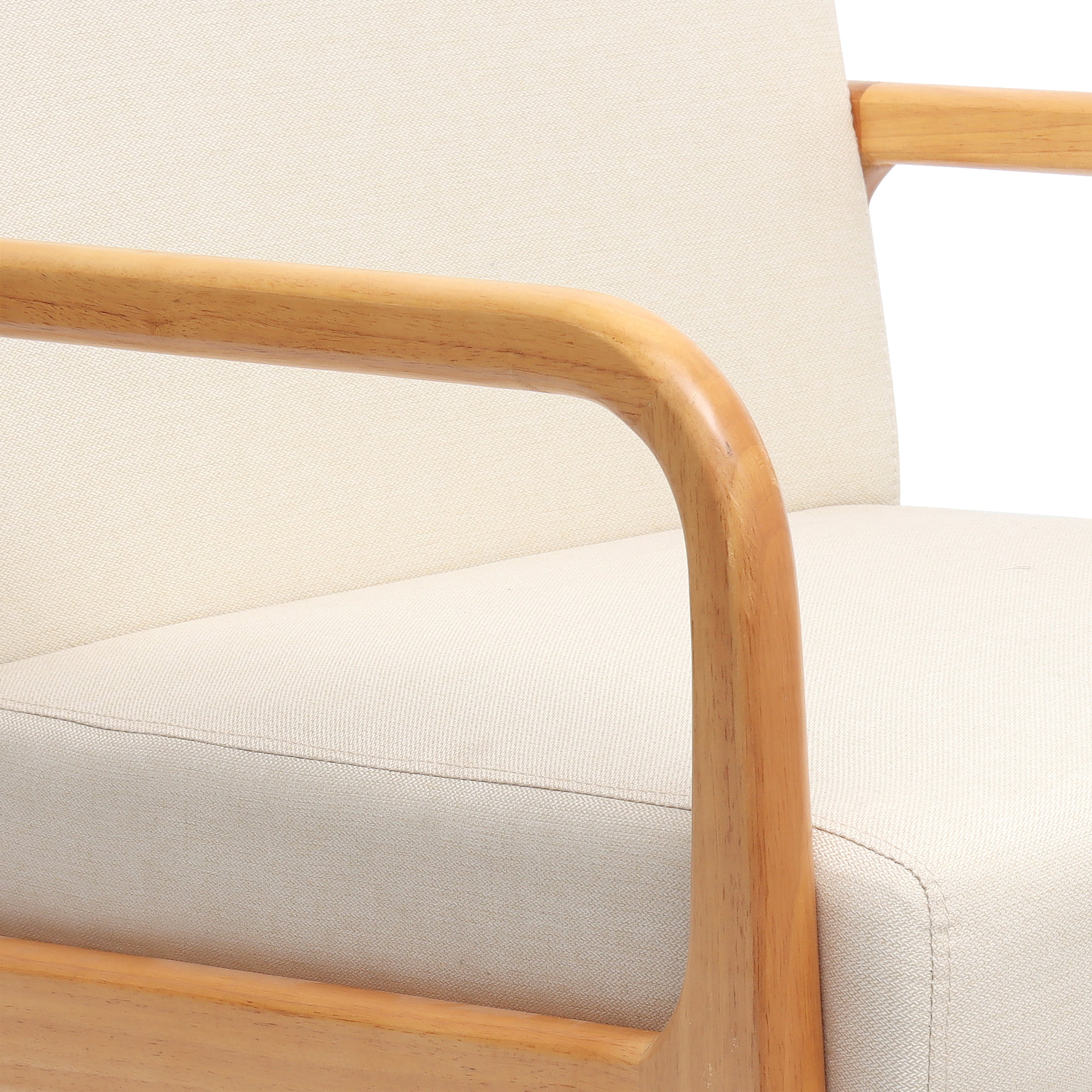 Modern Mid Century Accent Chairs,Living Room Chair Set of 2,Fabric Read Armchair Set for Bedroom,Beige