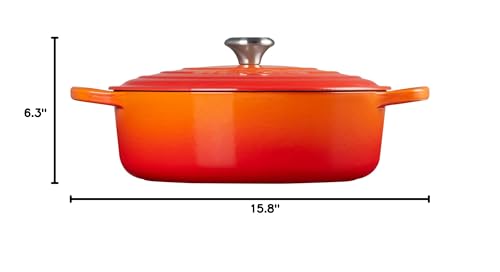Le Creuset Enameled Cast Iron Signature Round Wide Dutch Oven, 6.75 qt., Cerise