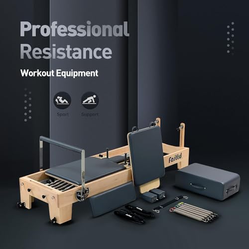 Pilates Reformer,Pilates Reformer Equipment with Reformer Accessories, Reformer Box, Padded Jump Board, Reformer Pilates Machine for Home Workouts