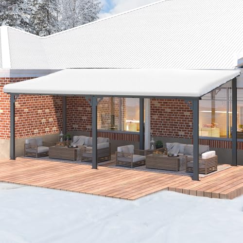 AECOJOY 10&rsquo; x 10&rsquo; Gazebo, Wall Mounted Gazebos Pergola on Clearance, Outdoor Patio Lean to Gazebo Awnings for Deck, Porch