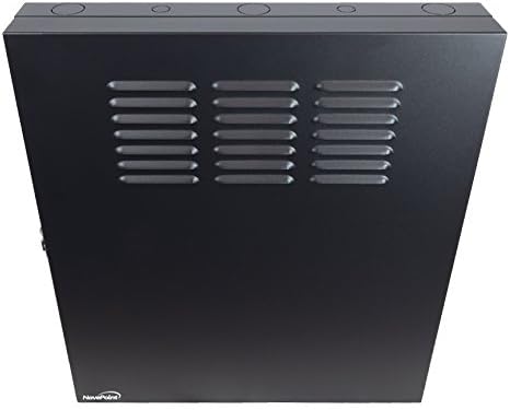 NavePoint 2U Low Profile Vertical Wall Mount Enclosure 20 Inch Switch Depth Patch Panel Cabinet Black
