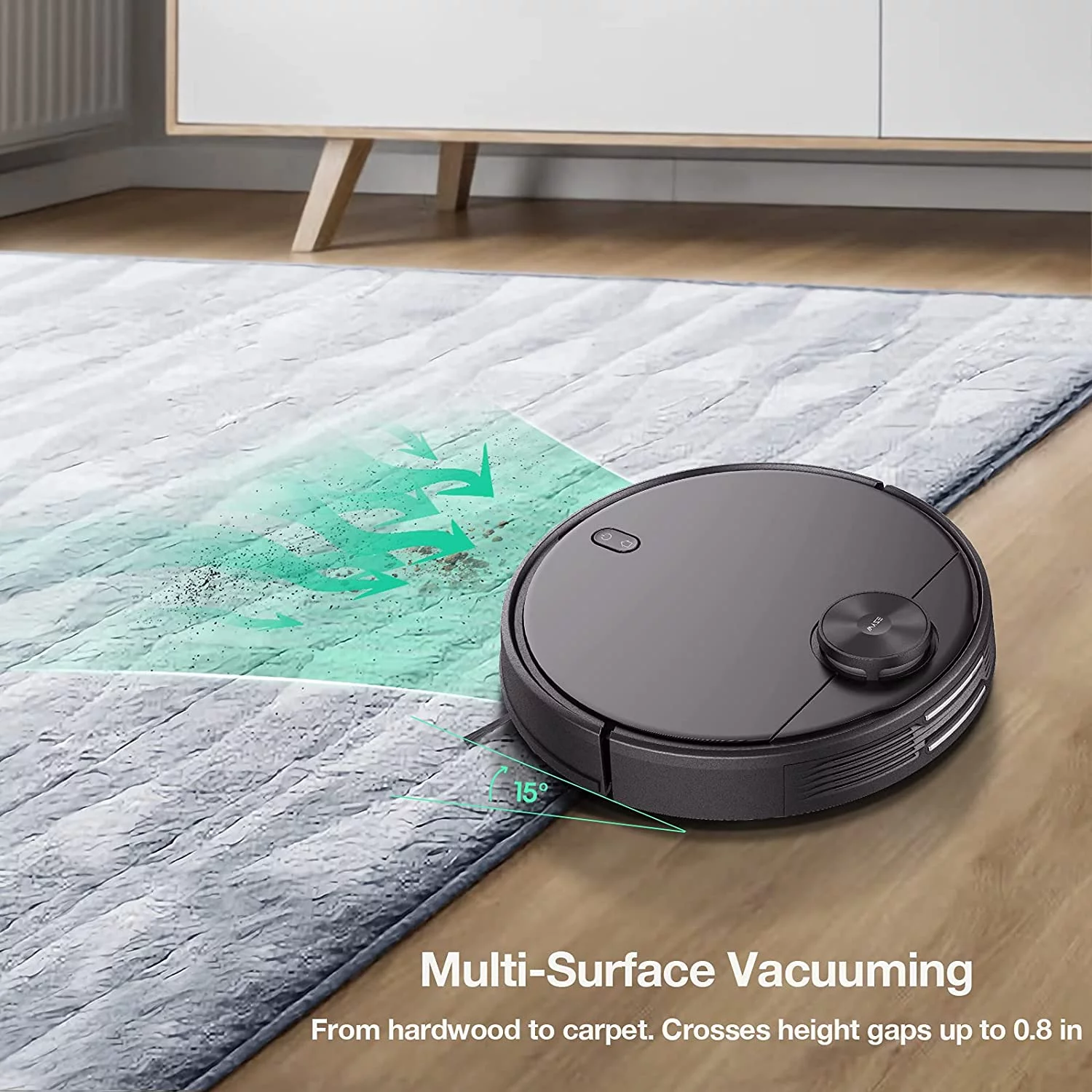 Wyze Robot Vacuum with LiDAR Room Mapping, 2,100Pa Strong Suction, Straight-line Movements, Virtual Walls, Ideal for Pet Hair