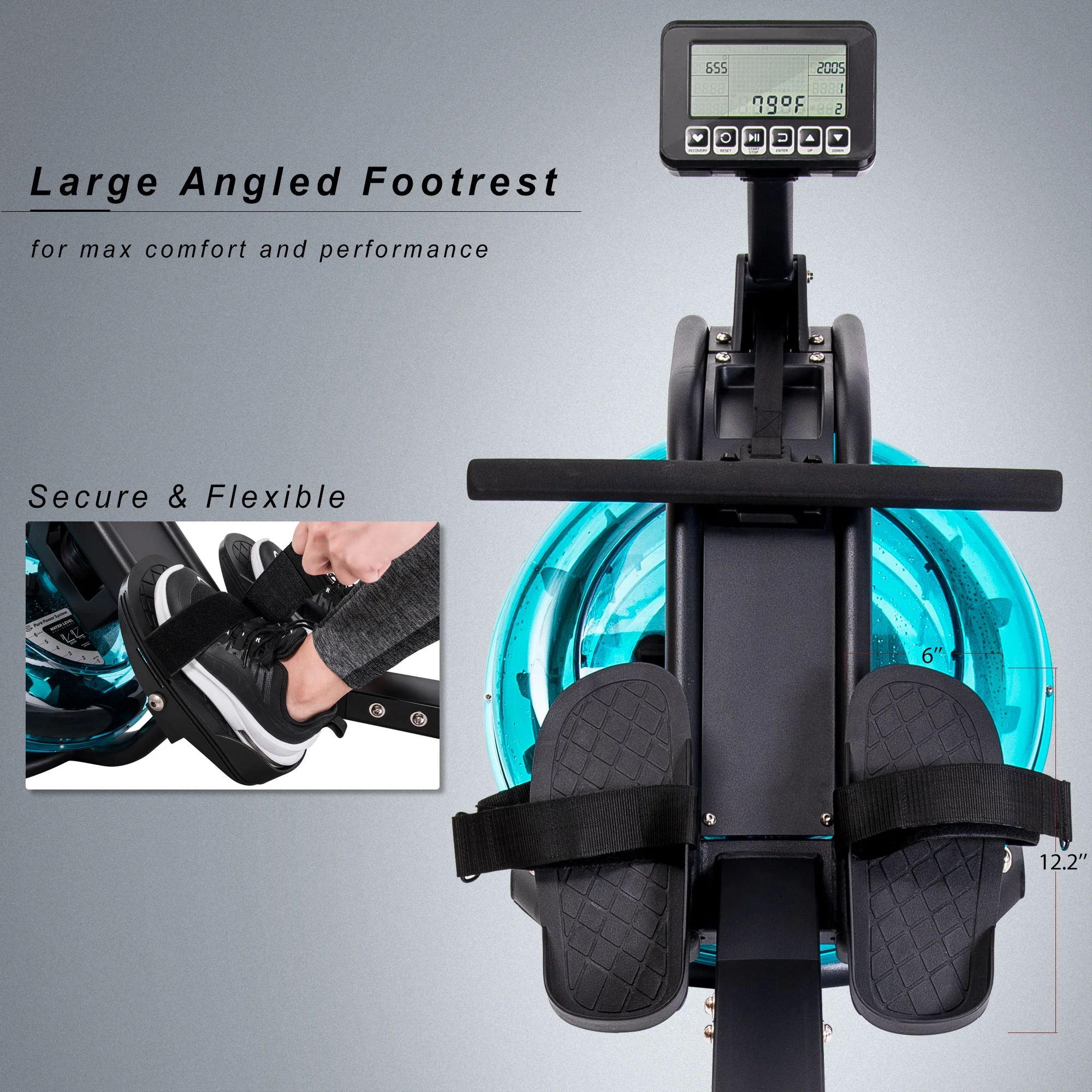 Water Rowing Machine for Home,Water Rowing Machine Rower with LCD Monitor, Exercise Workout Water Rower for Home Use