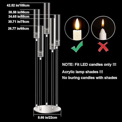 35inch 10pcs Black Candelabra Centerpieces for Tables 5 Arms Wedding centerpieces for Decorations