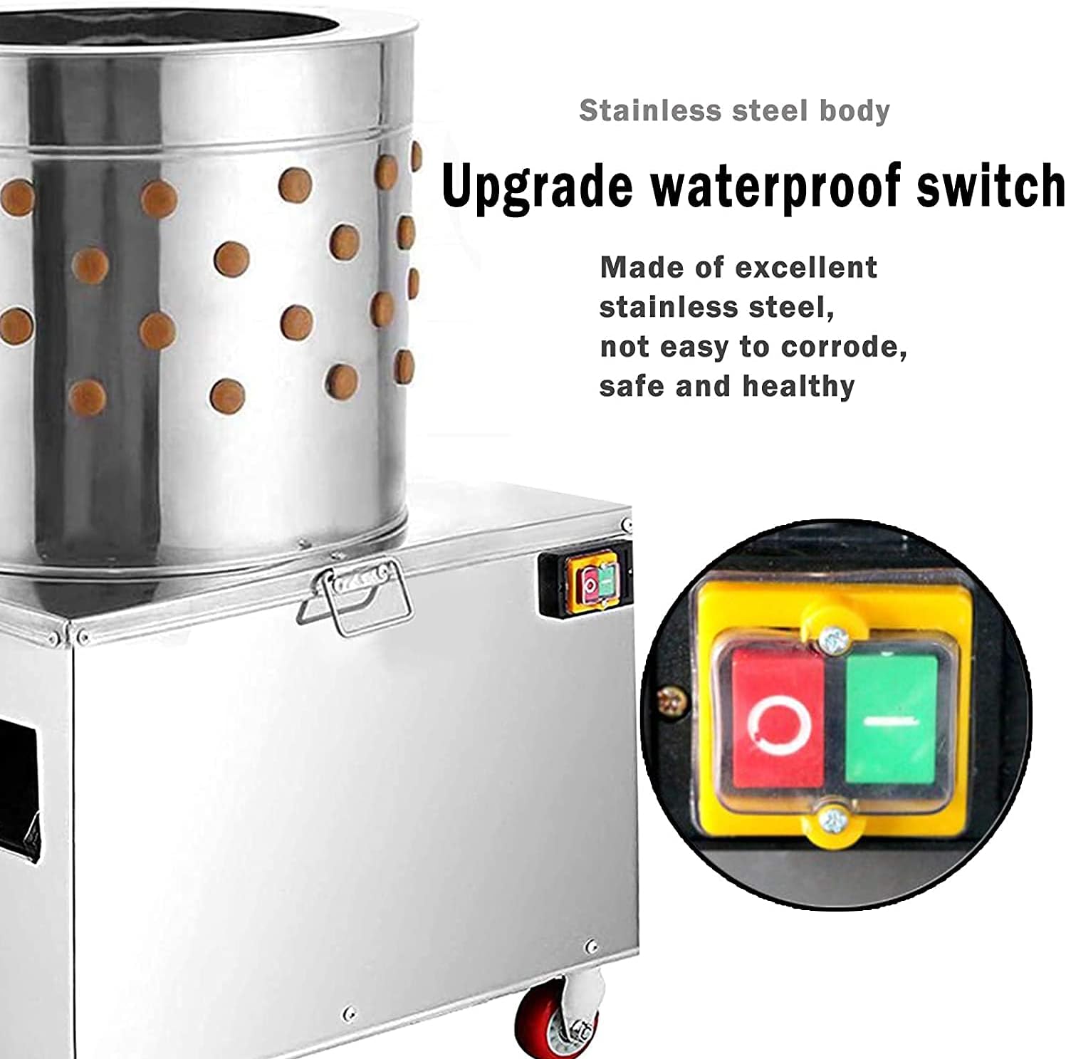 Adasea Chicken Plucker, 1500W 275R/min Chicken Plucker Machine, 20 Inch Chicken Poultry Plucker Machine