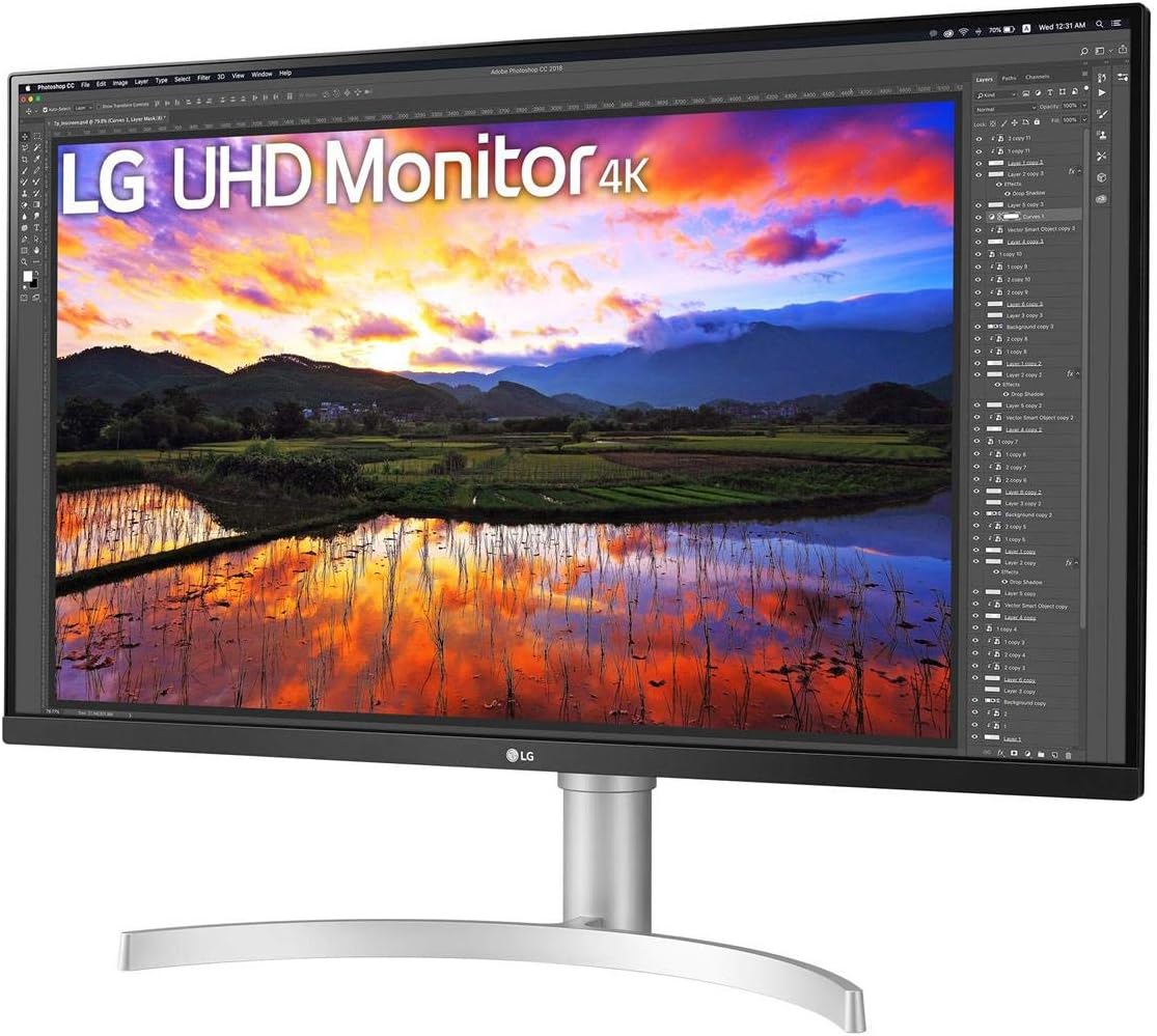 LG 32UN650-W Monitor 32" UHD (3840 x 2160) IPS Ultrafine Display, HDR10 Compatibility, DCI-P3 95% Color Gamut, AMD FreeSync