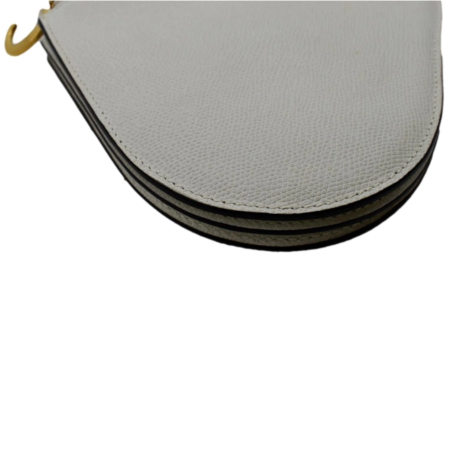 Pre-owned CHRISTIAN DIOR Women Dior Saddle Trio Leather Crossbody Pouch Bag White