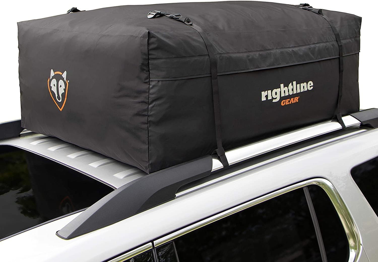 Rightline Gear Range 3 Car Top Carrier & Moki Door Step (Helps You Reach Roof) Bundle. Water-Resistant Overhead Cargo Solution for SUVs