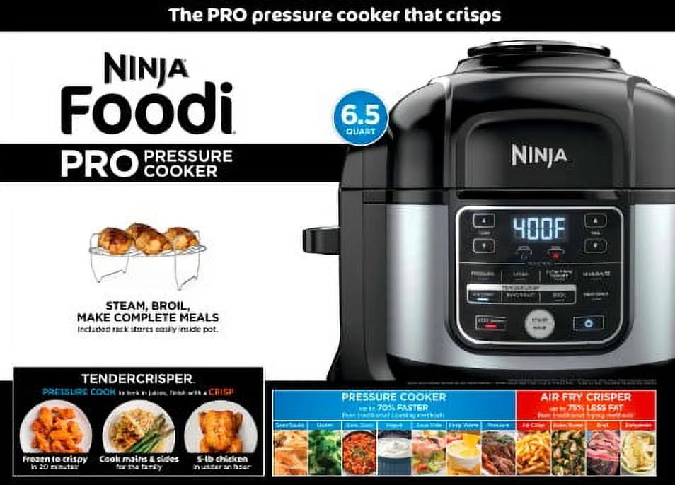 Ninja® Foodi® 10-in-1 6.5-Quart Pro Pressure Cooker Air Fryer Multicooker, Stainless, OS300
