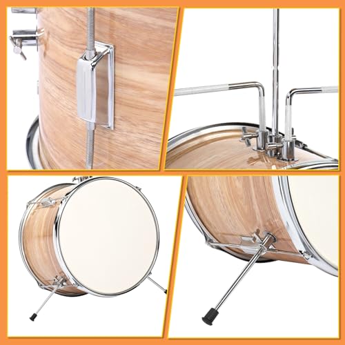 Ktaxon 5-Piece Complete Junior Drums Set, 14 Inch Beginners Drum Kit with Throne Stool, Pedal & Drumsticks, Kids Drums Musical Instruments W/Cymbal