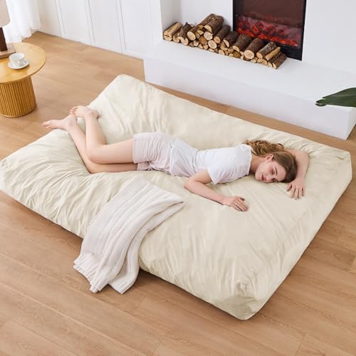 Bean Bag Chairs for Adults - Giant Bean Bag Chair Convertible Bean Bag Bed - Beanbag Chair with Micro Fiber Cover/Furniture Foam Filler