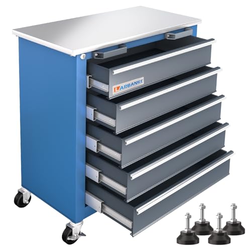 7-Drawer Rolling Toolbox,Tool Box with 360° Lockable Wheels and Padded Feet,Tool Chest with Keyed Locking System and Drawer Liners