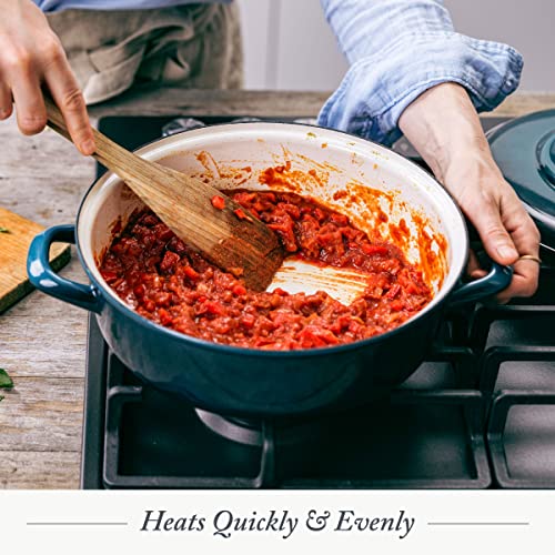 Merten & Storck German Enameled Iron, Round 4QT Casserole Braiser with Lid, Foundry Red