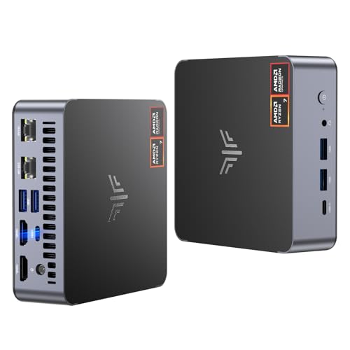 KAMRUI Mini PC with AMD Ryzen 7 5825U, 16GB DDR4 512GB M.2 SSD Mini Computer, Mini Gaming PC with USB Type-C