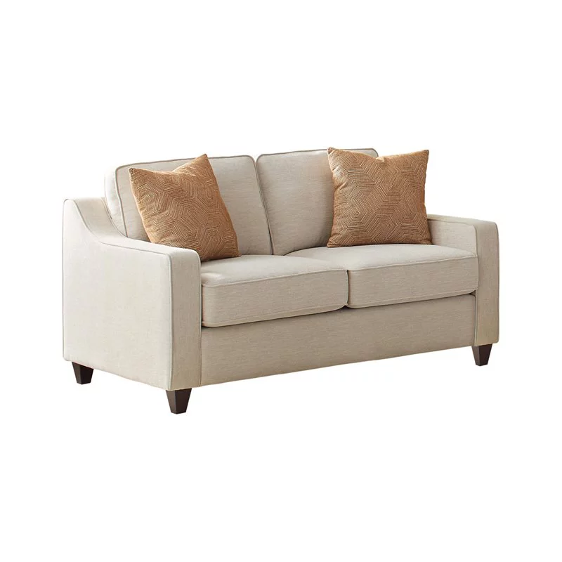 Christine Cushion Back Living Room Set Beige