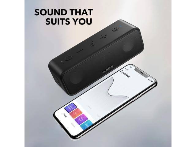 Soundcore 3 Bluetooth Speaker with Stereo Sound, Pure Titanium Diaphragm Drivers, PartyCast Technology, BassUp, 24H Playtime, Ip