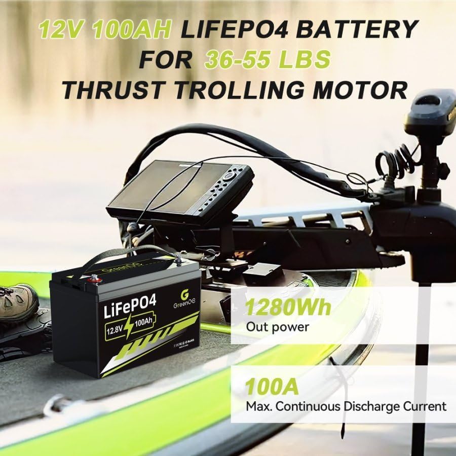 12V 100Ah LiFePO4 Battery Group 31 With Built-in 100A BMS, 15000 Deep Cycles Rechargeable Lithium Battery Prefect for Solar System, Rvs, Marine, Vans