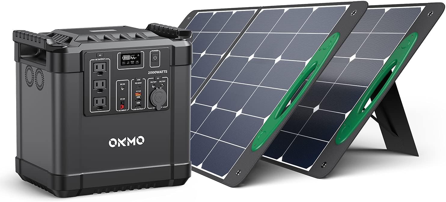 Portable Power Station 2000W, 2220Wh Battery Backup Portable Generator, 200W Max Input, PD 60W