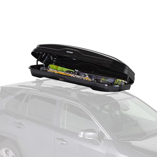Yakima Roof Cargo Carrier, Vehicle Rooftop Hard Shell Travel Storage Box with SKS Lock, SkyBox NX XL, 18 Cubic Feet, Black