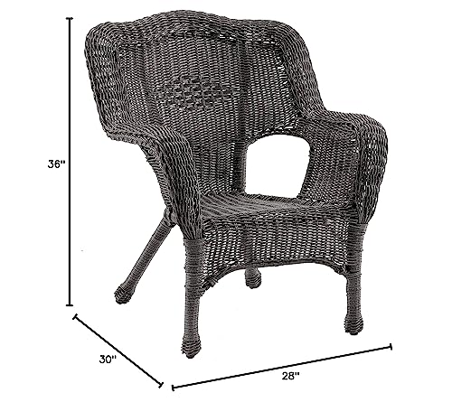 International Caravan Furniture Piece Camelback Resin Wicker Patio Chairs (Set of 2)