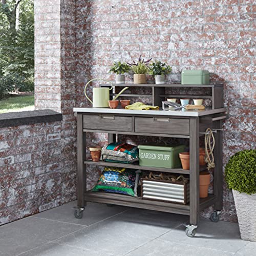 Homestyles Maho Golden Teak Potting Bench