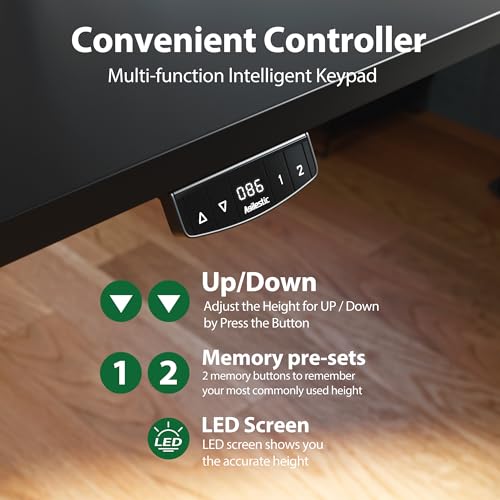 Agilestic L Shaped Electric Standing Desk with 2 Drawers, 63 Inch Ergonomic Adjustable Height Desk with Storage