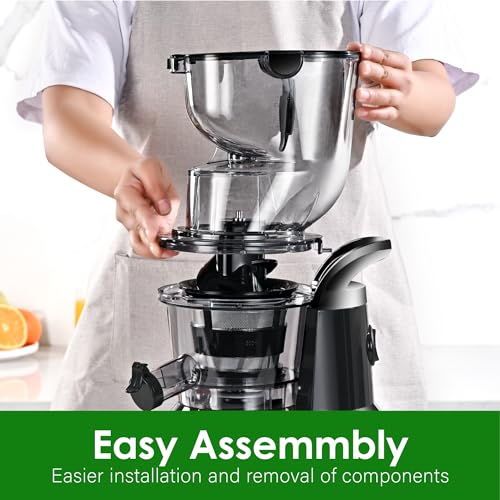 Kitchen in the Box Cold Press Juicer Machines,Slow Masticating Juicer Machine, With 3.26" Wide Feed Chute for Whole Fruits and Vegetables,BPA-Free