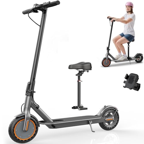 Electric Scooter, Folding E Scooter for Adults with Seat, 350W Motor, 8.5" Tire, 19MPH