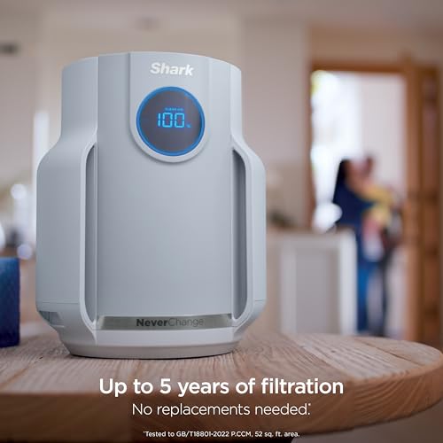 Shark Air Purifiers for Home Large Room with NeverChange Air Filter, 5 Year HEPA Filter, Covers 650 Sq. ft