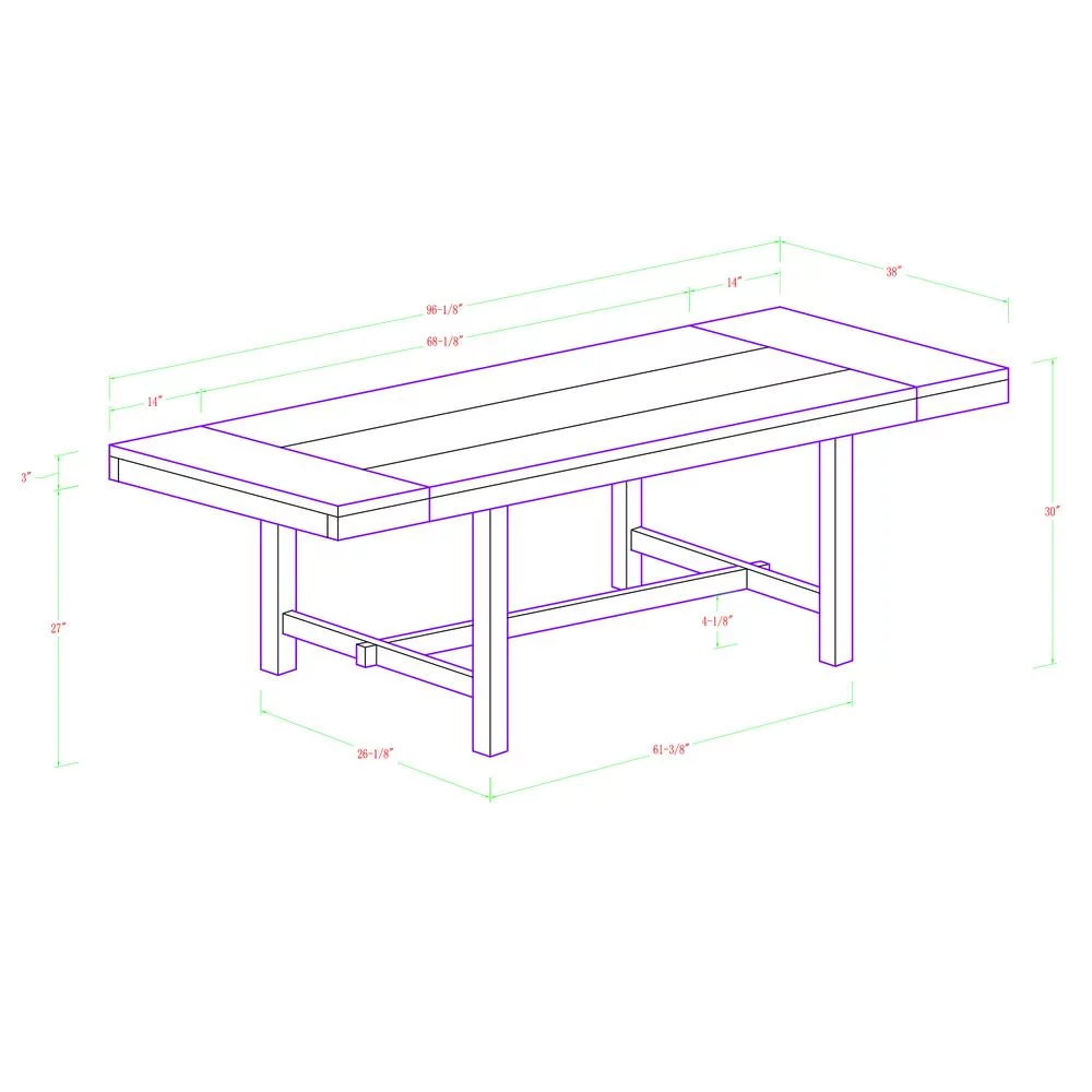 Rustic Oak Extendable Dining Table - Harvest, Belen Kox