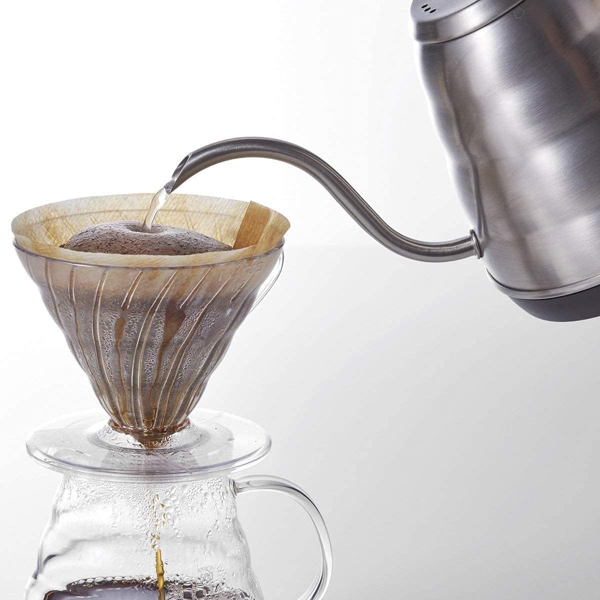 HARIO Power Kettle with Temperature Control"Buono N" EVT-80-HSV (SILVER × BLACK)【Japan Domestic Genuine Products】【Ships from Japan】