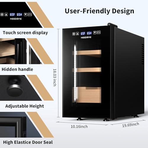 NEEDONE 23L Pro 2 SE Electric Cigar Humidor, Smart Humidity & Temp Quiet Control, Holds 150 Counts