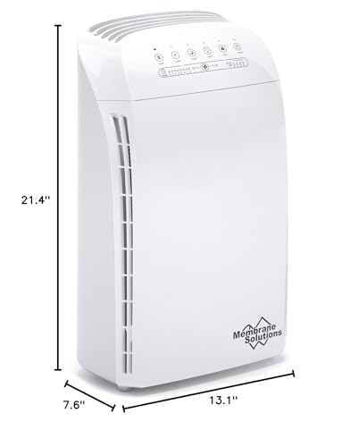 MSA3S Smart Air Purifier for Bedroom, Membrane Solutions Alexa Air Purifiers for Home Large Room With AQI, Auto Mode & H13 HEPA Filter