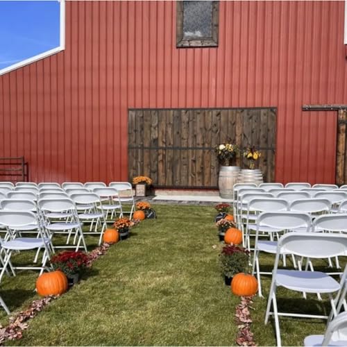 White Folding Chairs 10-Pack,Portable Events Chairs, Plastic Folding Chair, Stylish 650 lb Capacity for Party, School and Church