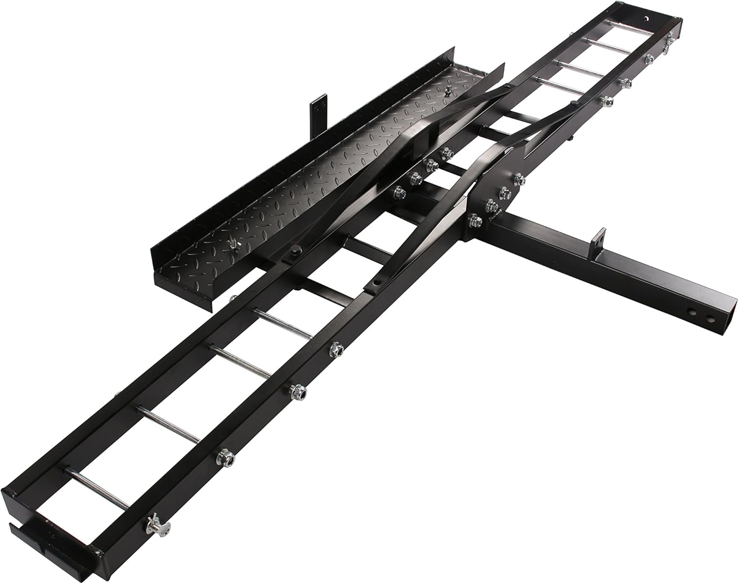 TMS T-NS-MRC001 500-Pound Heavy Duty Motorcycle Dirt Bike Scooter Carrier Hitch Rack Hauler Trailer with Loading Ramp and Anti-Tilt Locking Device