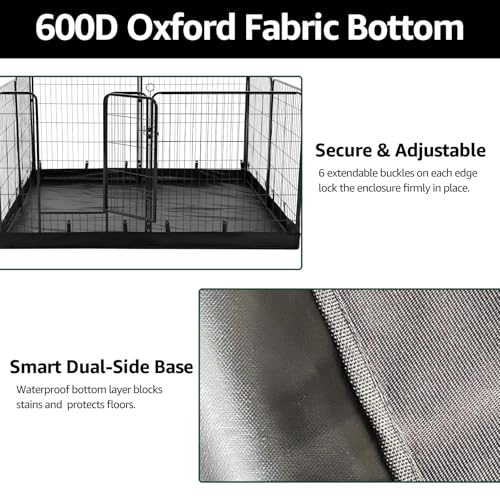 PJYuCien Dog Playpen Plus Storage Bag, 32" H 8 Panels Puppy Pen with Square Bottom, Heavy Duty Dog Fence for Puppies/Small Dogs