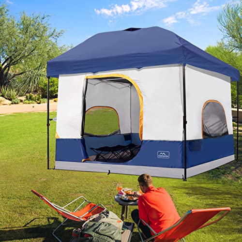 KAMPKEEPER Camping Inner Tent for Pop Up CanopyFully Vented Roof, Converts 10'x10' Straight Leg Canopy into Camping TentKhaki